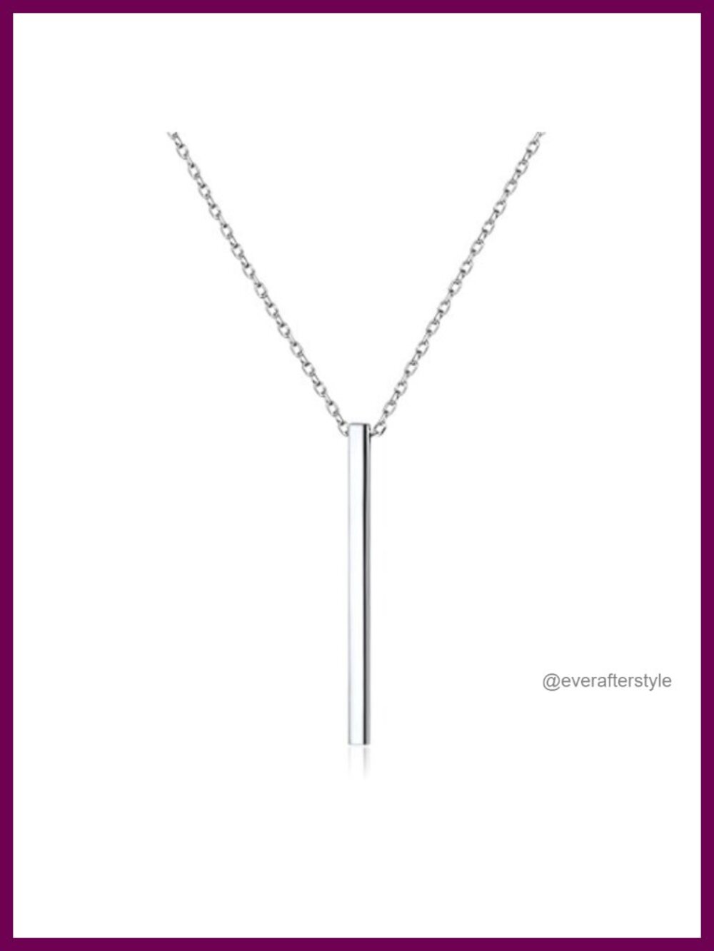 Customizable Vertical Bar Pendant Necklace 925 Sterling Silver Simple Fashion